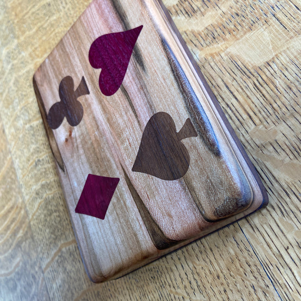 Bridge set box - Ambrosia Maple and Walnut - 4 suit inlay - series 01
