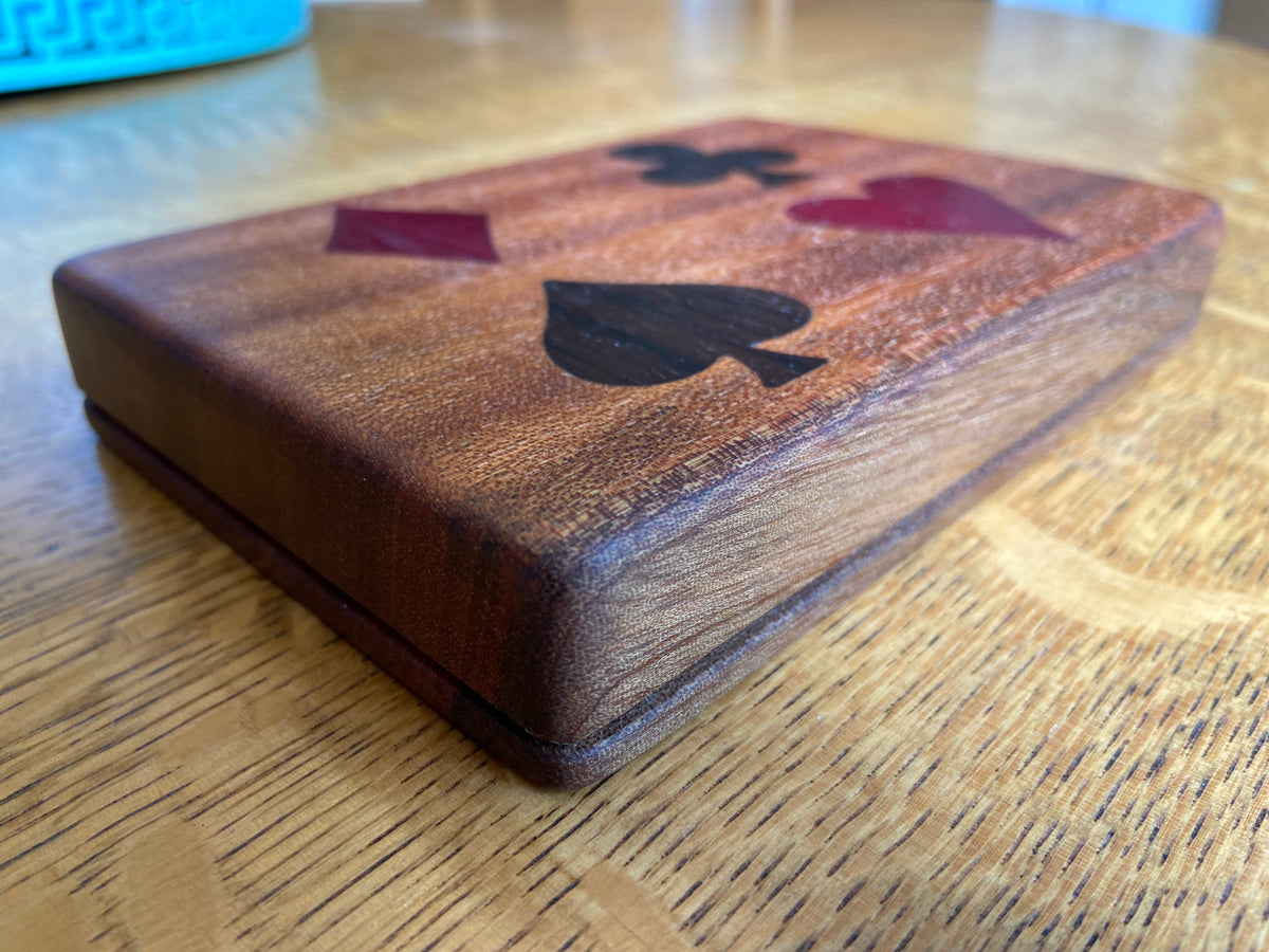 Series #01 | Mahogany Bridge Set Box | Peruvian Walnut & Purple Heart 4‑Suit Inlay