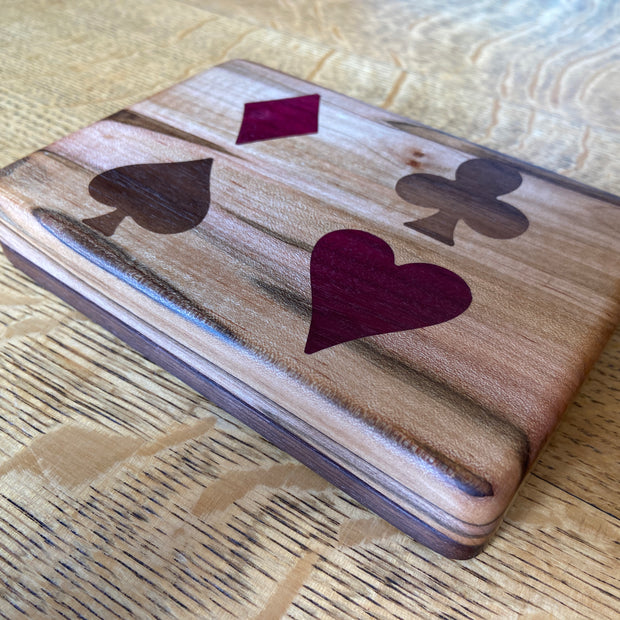 Bridge set box - Ambrosia Maple and Walnut - 4 suit inlay - series 01