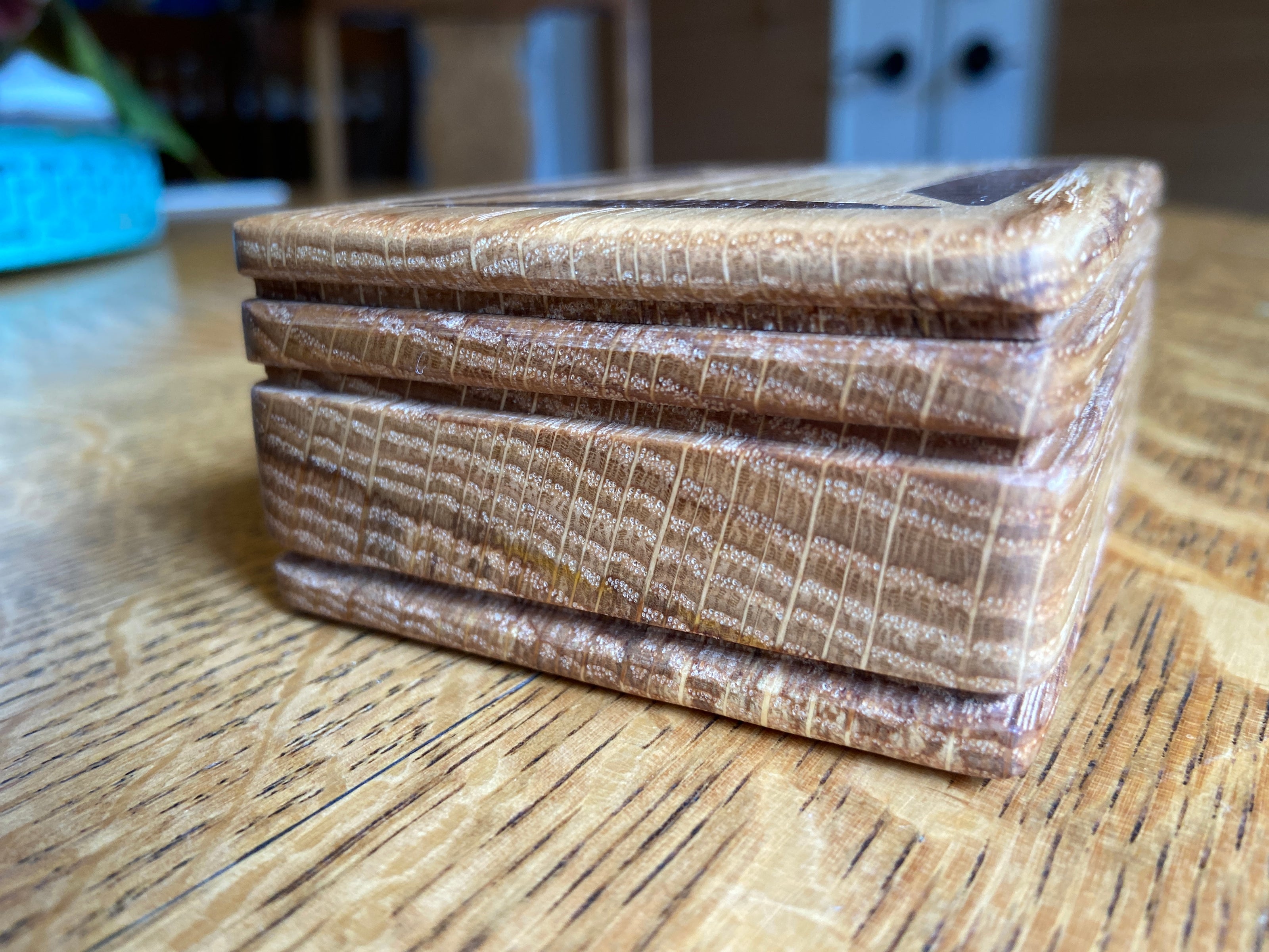 Series 01 – Small Rectangular Keepsake Box – Geometric Inlay – Handcrafted White Oak