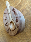 Hand-Carved Maple Salt Box Series 01 with Engraved Lid & Spoon