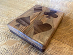 Single‑Deck Playing Card Box – Ambrosia Maple & Walnut – Four‑Suit Inlay – Series 03