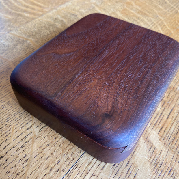 Series 01 – Small Square Keepsake Box – Sliding Dovetail Lid – Handcrafted Walnut