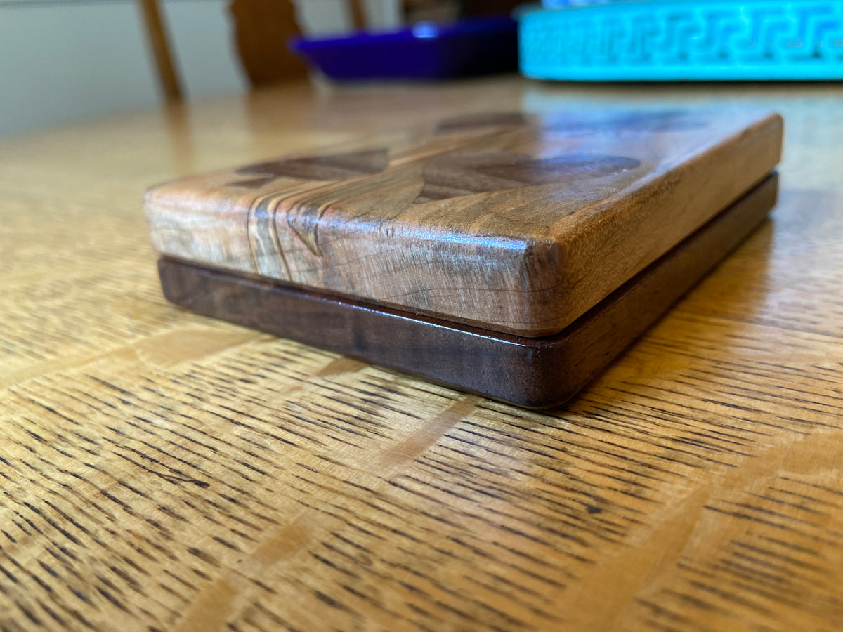 Series #03 | Ambrosia Maple & Walnut Playing Card Box | Walnut Four‑Suit Inlay