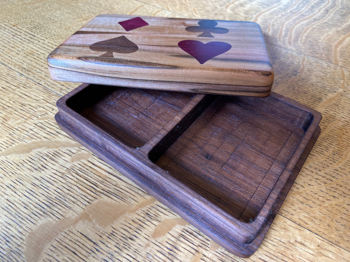 Series #01 | Ambrosia Maple & Walnut Bridge Set Box | 4‑Suit Inlay