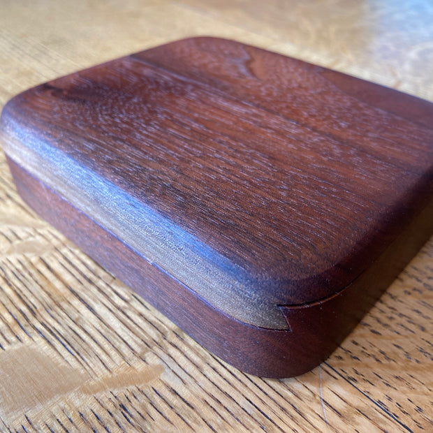 Series 01 – Small Square Keepsake Box – Sliding Dovetail Lid – Handcrafted Walnut